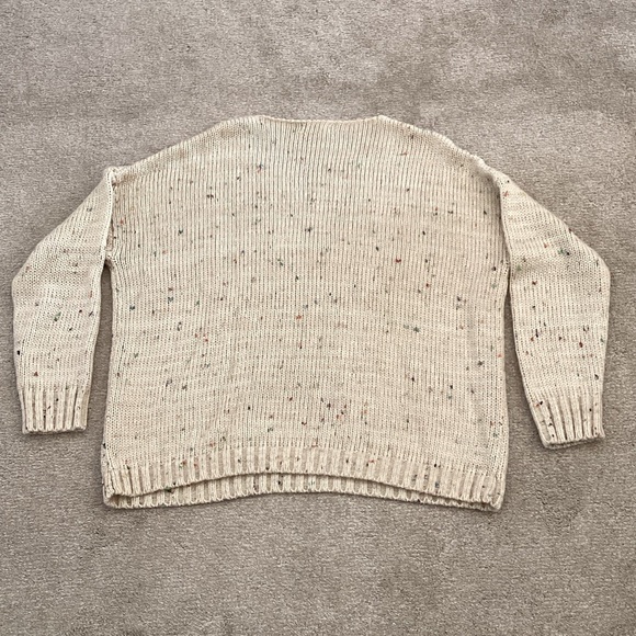 Willow & Root Cream Speckled V-Neck Sweater - Picture 4 of 4